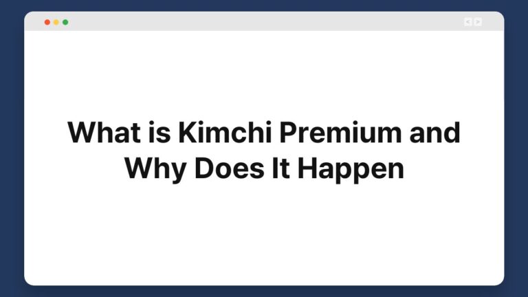 what is kimchi premium and why does it happen